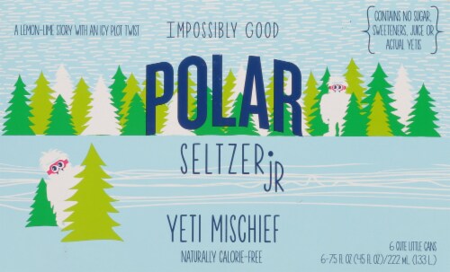 Polar® Yeti Mischief Flavored Seltzer Water Mini Cans Perspective: top