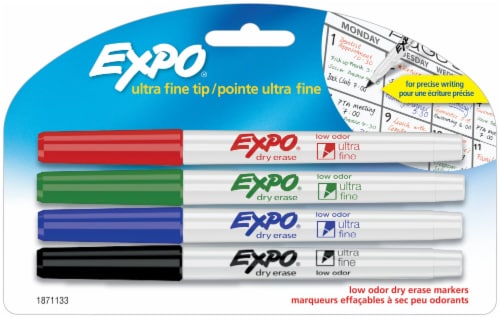 EXPO Low Odor Dry Erase Markers, Ultra-Fine Tip, Assorted Colors, 8 Count