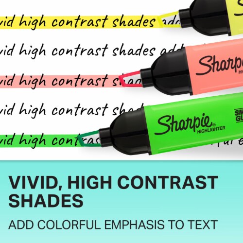Sharpie® Highlighter, Clear View Highlighter, Assorted, 3 Count Perspective: top