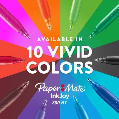 Paper Mate® InkJoy® 300RT Retractable Ballpoint Pens, Medium Point (1.0mm), Assorted, 8 Count Perspective: top