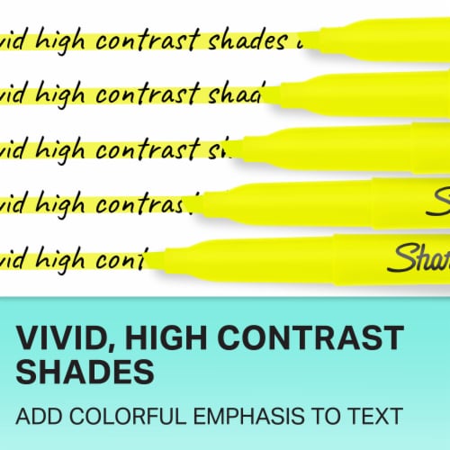 Sharpie® Pocket Style Highlighters, Chisel Tip, Assorted Fluorescent, 4 Pack Perspective: top