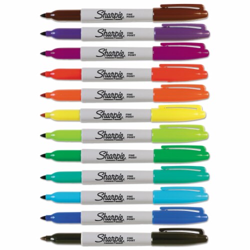 Sharpie Permanent Fine Point Markers Assorted Colors Pack Of 12