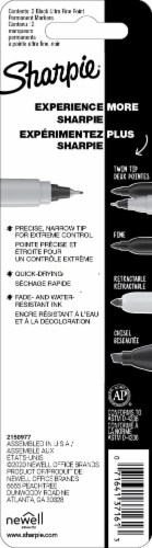 Sharpie® Permanent Markers, Ultra Fine Point, Black, 2 Count Perspective: top