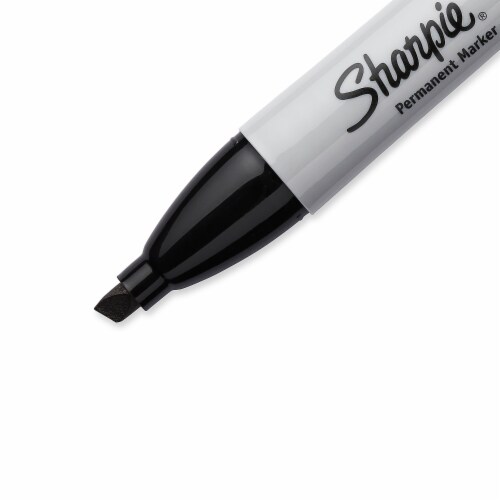 Sharpie Permanent Marker,Black,Chisel,PK12 38201 Perspective: top