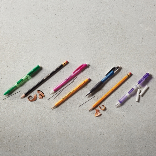 Paper Mate® ComfortMate™ Ultra Mechanical Pencils, 2 Pencils, 1 Lead Refill Set, 5 Erasers Perspective: top