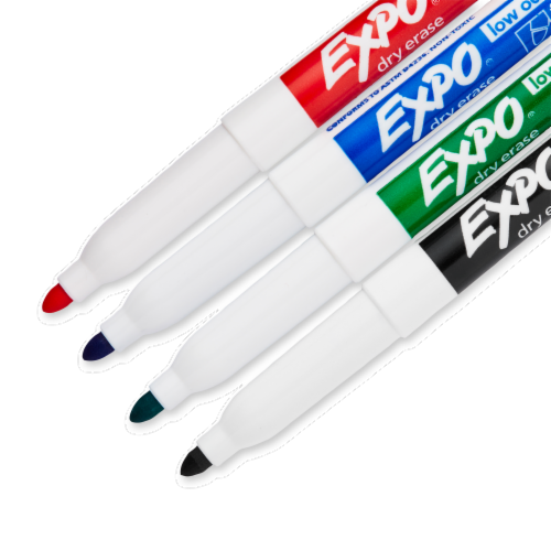 Expo® Low Odor Intense Color Dry Erase Fine Tip Markers Perspective: top