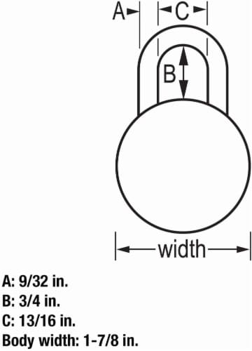 Master Lock® Combination Dial Padlock Perspective: top