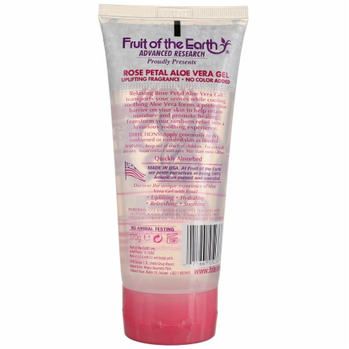 Fruit Of The Earth Aloe Vera Rose Petal After Sun Gel, 6 oz Perspective: top