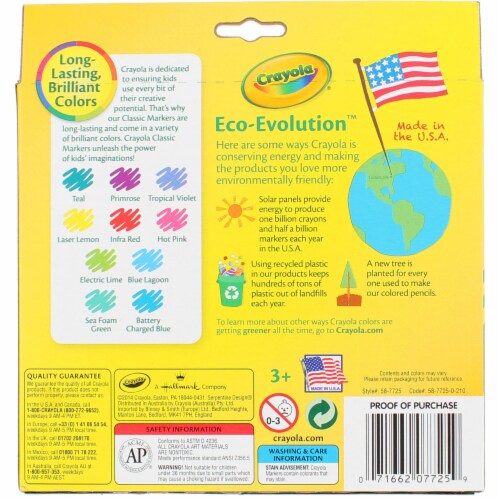 Crayola® Broad Line Bold Bright Color Markers Perspective: top
