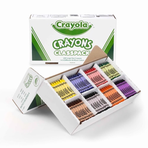 Crayola Classpack Large Size Crayons, 50 Each of 8 Colors, 400/Box 528038 Perspective: top