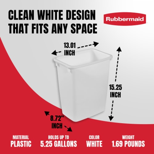 Rubbermaid Wastebasket - White Perspective: top