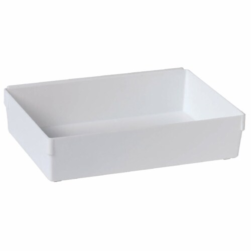 Rubbermaid 6 In. x 9 In. x 2 In. White Drawer Organizer Tray FG2916RDWHT Perspective: top