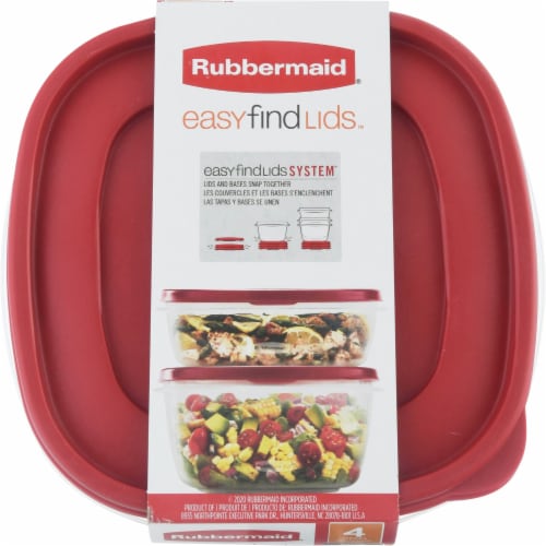 Rubbermaid® Easy-Find Lids Food Storage Container Value Pack - Red/Clear Perspective: top