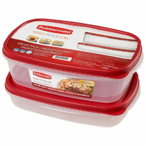Rubbermaid® Easy-Find Lids Food Storage Container Set - Red/Clear Perspective: top