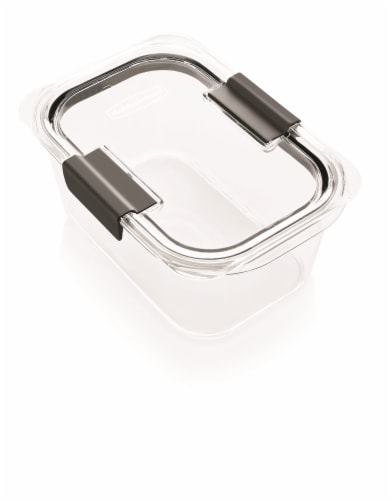  Rubbermaid Brilliance Glass Storage 4.7-Cup Food Containers  with Lids, Clear (Pack of 3)