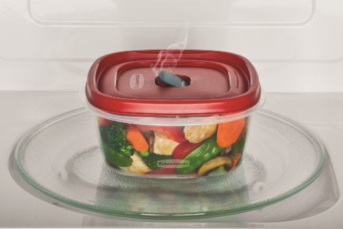 Rubbermaid® Easy Find Lid Vented Container - Racer Red/Clear Perspective: top