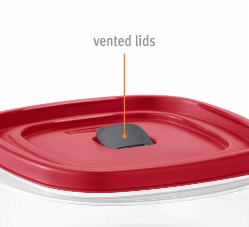 Rubbermaid® Easy Find Lids Vented Food Container - Clear/Racer Red Perspective: top