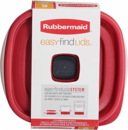 Rubbermaid Easy Find Lids Meal Prep Rectangular Food Storage Containers - 6  Pack - Clear/Red, 5.1 c - Fry's Food Stores