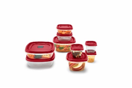 Rubbermaid® Easy Find Lids with Vents Containers and Lids Set - Racer Red/Clear Perspective: top