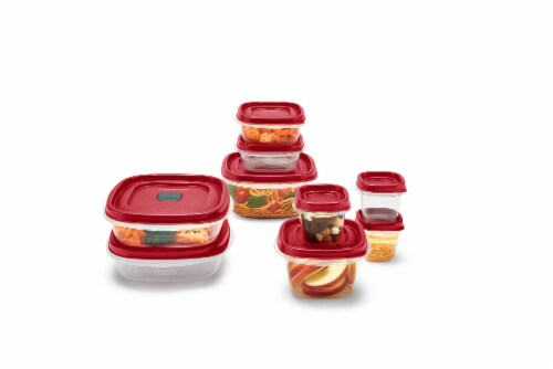 Rubbermaid® Easy Find Lids with Vents Containers and Lids Set - Racer Red/Clear Perspective: top