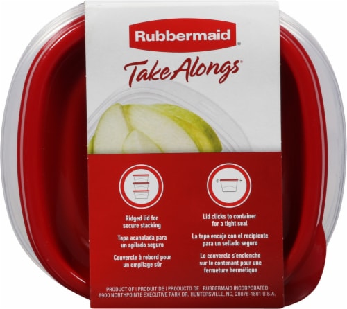 Rubbermaid® Take Alongs 5 Pack Square Containers & Lids Perspective: top