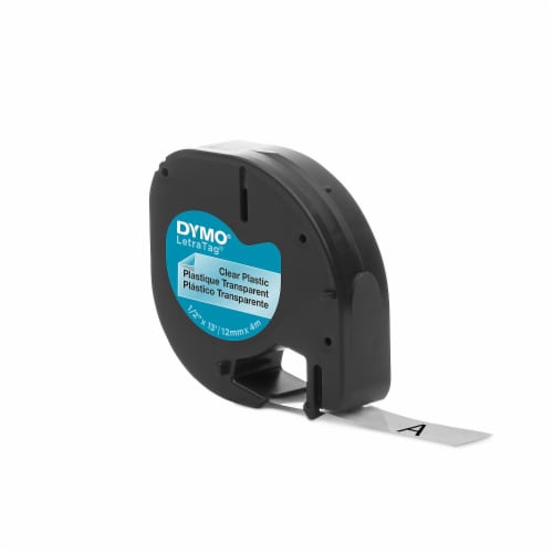 DYMO Letratag Plastic Label Tape Cassette, 0.5  X 13 Ft, Clear 16952 Perspective: top