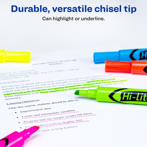 Avery Hi-Liter Fluorescent Desk Style Chisel Tip Highlighters - Assorted Perspective: top