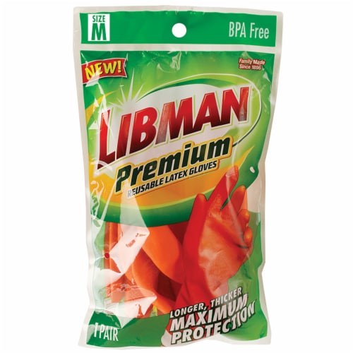 Libman® Medium Premium Latex Gloves Perspective: top