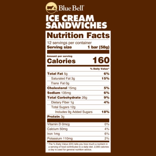 Blue Bell® Vanilla Ice Cream Sandwiches Perspective: top