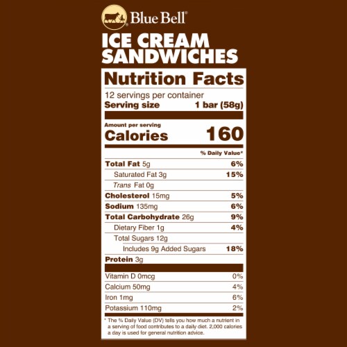 Blue Bell® Vanilla Ice Cream Sandwiches Perspective: top