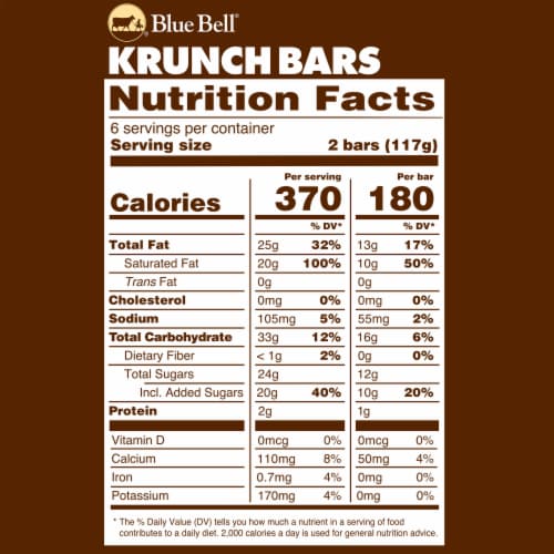 Blue Bell® Krunch Frozen Dairy Dessert Bars Perspective: top