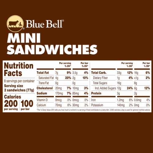 Blue Bell® Vanilla Mini Ice Cream Sandwiches Perspective: top