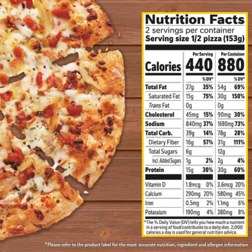 California Pizza Kitchen Bacon and Caramelized Onion Croissant Crust Frozen Pizza Perspective: top