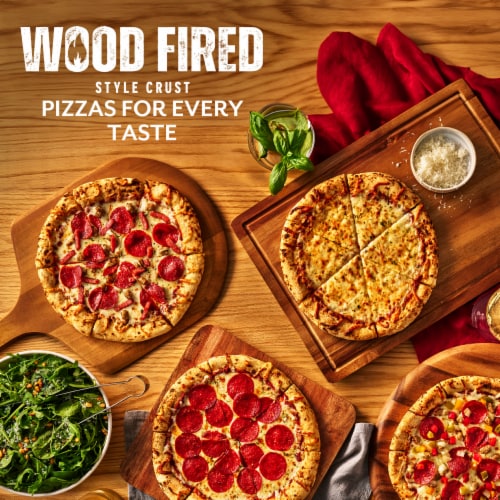 DiGiorno Italian Meat Trio Pizza Wood Fired Style Crust Frozen Meat Pizza Perspective: top