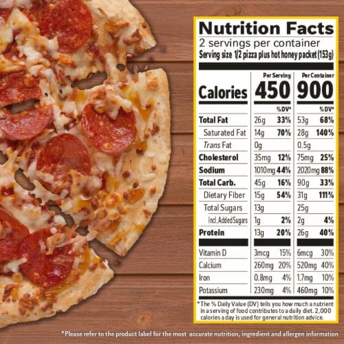 California Pizza Kitchen Uncured Pepperoni and Hot Honey Croissant Crust Frozen Pizza Perspective: top