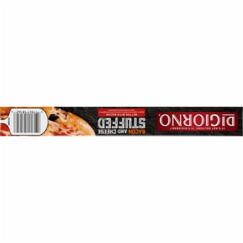 DiGiorno Better With Bacon Frozen Pizza on a Bacon and Cheese Stuffed Crust Perspective: top