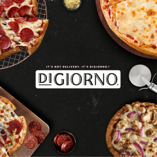 DiGiorno Classic Crust Cheese Pizza on a Crispy Thin Crust Perspective: top