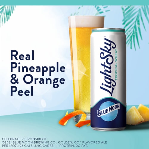 Blue Moon LightSky Tropical Wheat Beer Perspective: top