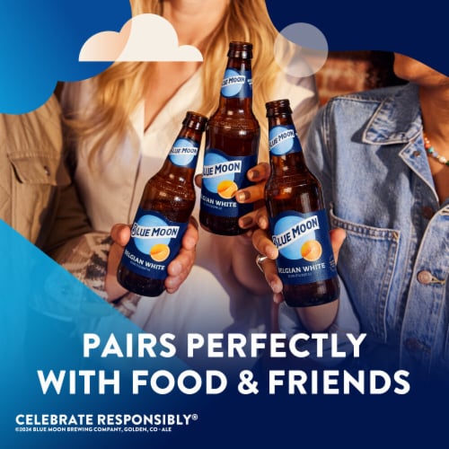 Blue Moon Belgian-Style Ale White Wheat Beer Perspective: top