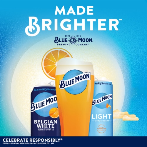 Blue Moon Light Citrus Wheat Craft Beer Perspective: top