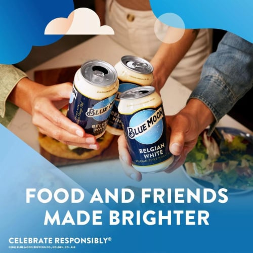 Blue Moon Belgian-Style Ale White Wheat Beer Perspective: top