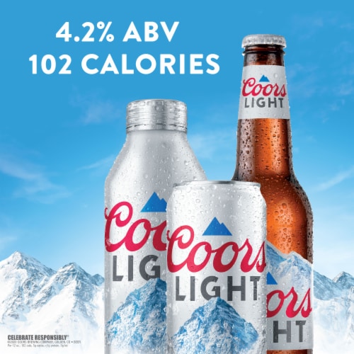Coors Light American Light Lager Beer Perspective: top