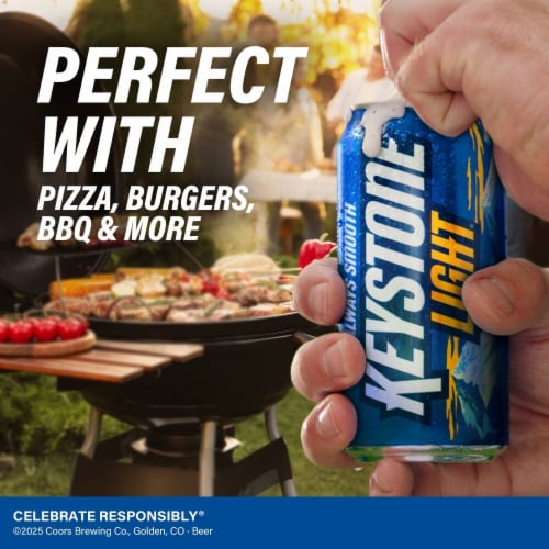 Keystone American-Style Light Lager Beer Perspective: top