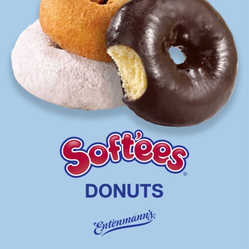 Entenmann's Soft'ees Plain, Powdered Sugar, Chocolate Frosted Donuts Perspective: top