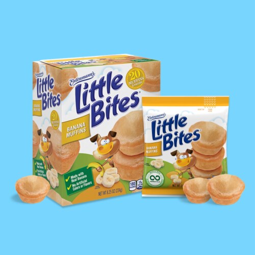 Entenmann's Little Bites Banana Mini Muffins Pouches Perspective: top