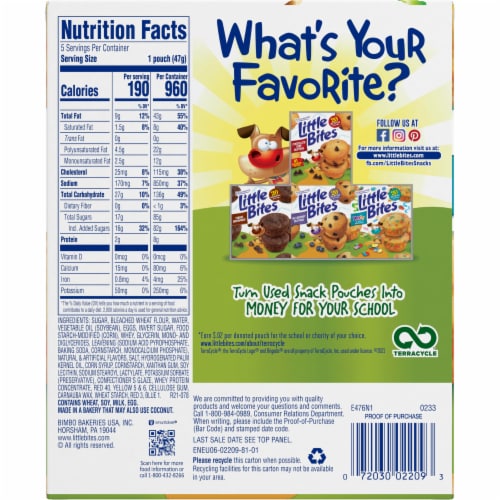Entenmann's Little Bites Party Cake Mini Muffin Pouches Perspective: top