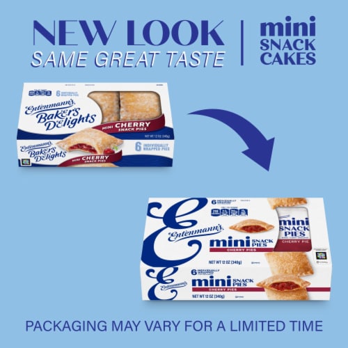 Entenmann's Minis Individually Wrapped Cherry Snack Pies Perspective: top