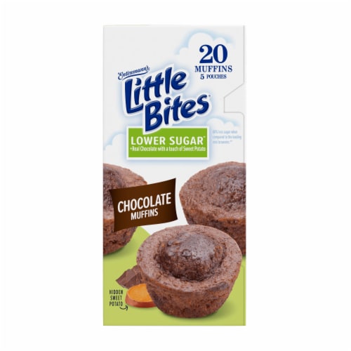 Entenmann's Little Bites Lower Sugar Chocolate Mini Muffins Pouches Perspective: top