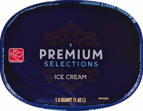 Harris Teeter Premium Selections Chocolate Chip Cookie Dough Ice Cream Perspective: top