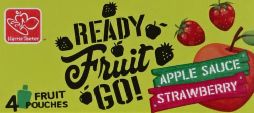 Harris Teeter™ Strawberry Applesauce Pouches Perspective: top